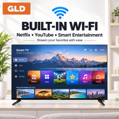 GLD 43" Smart Android TV, Full HD 1080P, Built-in WiFi & Bluetooth, Netflix YouTube, Screen Mirroring, HDMI USB, 1 Year Warranty