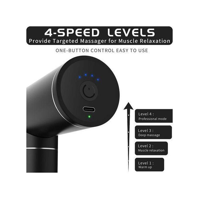 4-Speed Electric  power full Massage Gun - Deep Tissue Massager, Black,