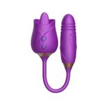 Clitoris Stimulator And Love Egg Dildo With Telescopic Thrusting Dildo -2 In 1