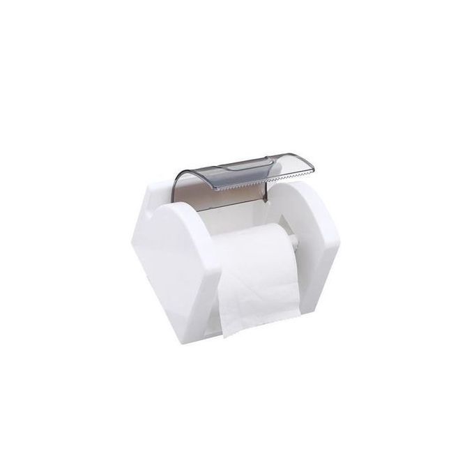 Wall Mounted Toilet Tissue Holder - White ABS Plastic, Space-Saving Design, Easy Installation