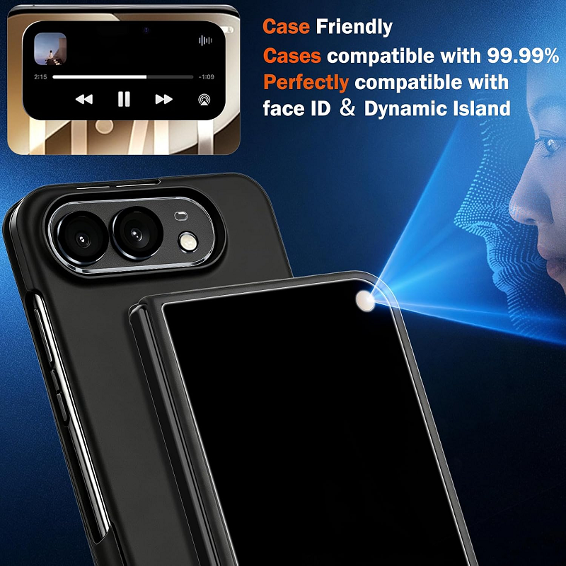 2 Pack Privacy Screen Protector for iPhone Duo 5G Tempered Glass + 2 Pack Camera Lens iPhone Fold Easy Installation Bubble Free