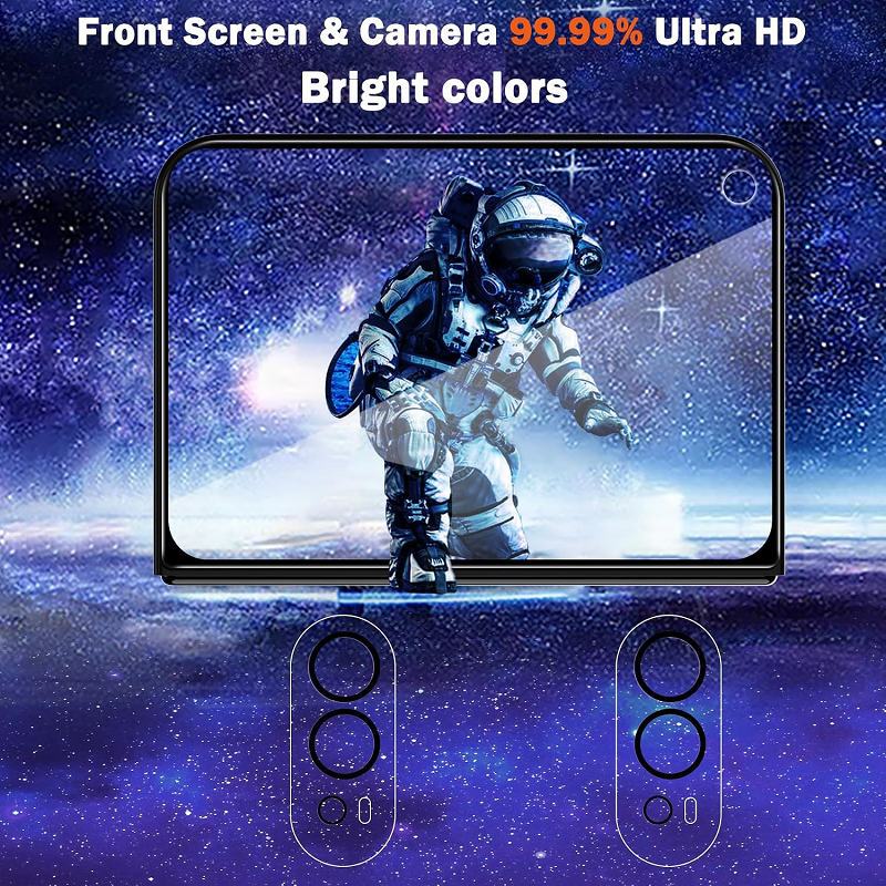 2 Pack Privacy Screen Protector for iPhone Duo 5G Tempered Glass + 2 Pack Camera Lens iPhone Fold Easy Installation Bubble Free