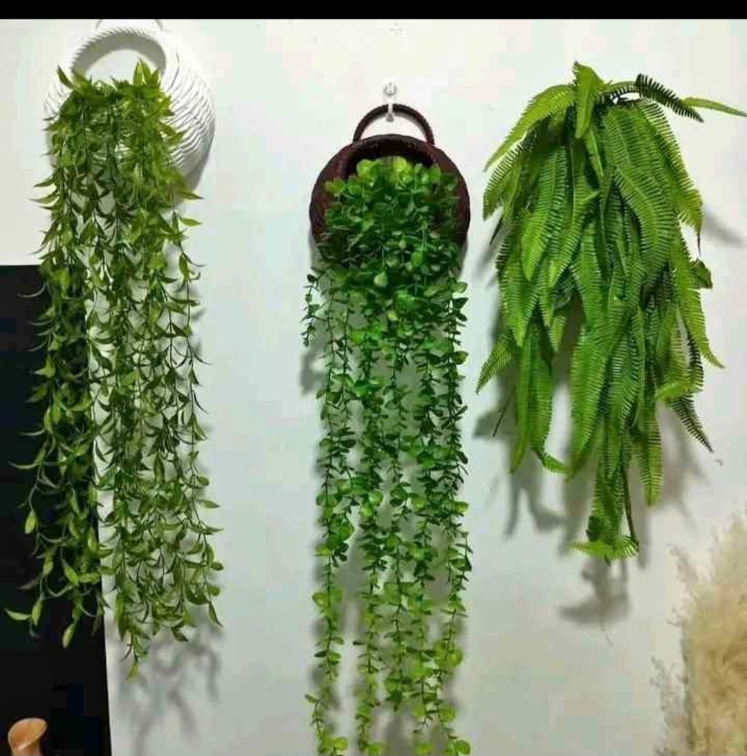 Artificial Hanging Plants Set – Realistic Green Vines & Foliage – Indoor & Outdoor Wall, Balcony, Home & Office Decor Hanging Greenery