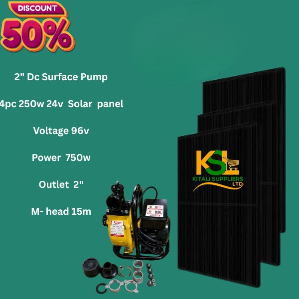 💧 Dual DC Surface Pump with 4×250W 24V Solar Panels – Kitali Suppliers ⚡🌞