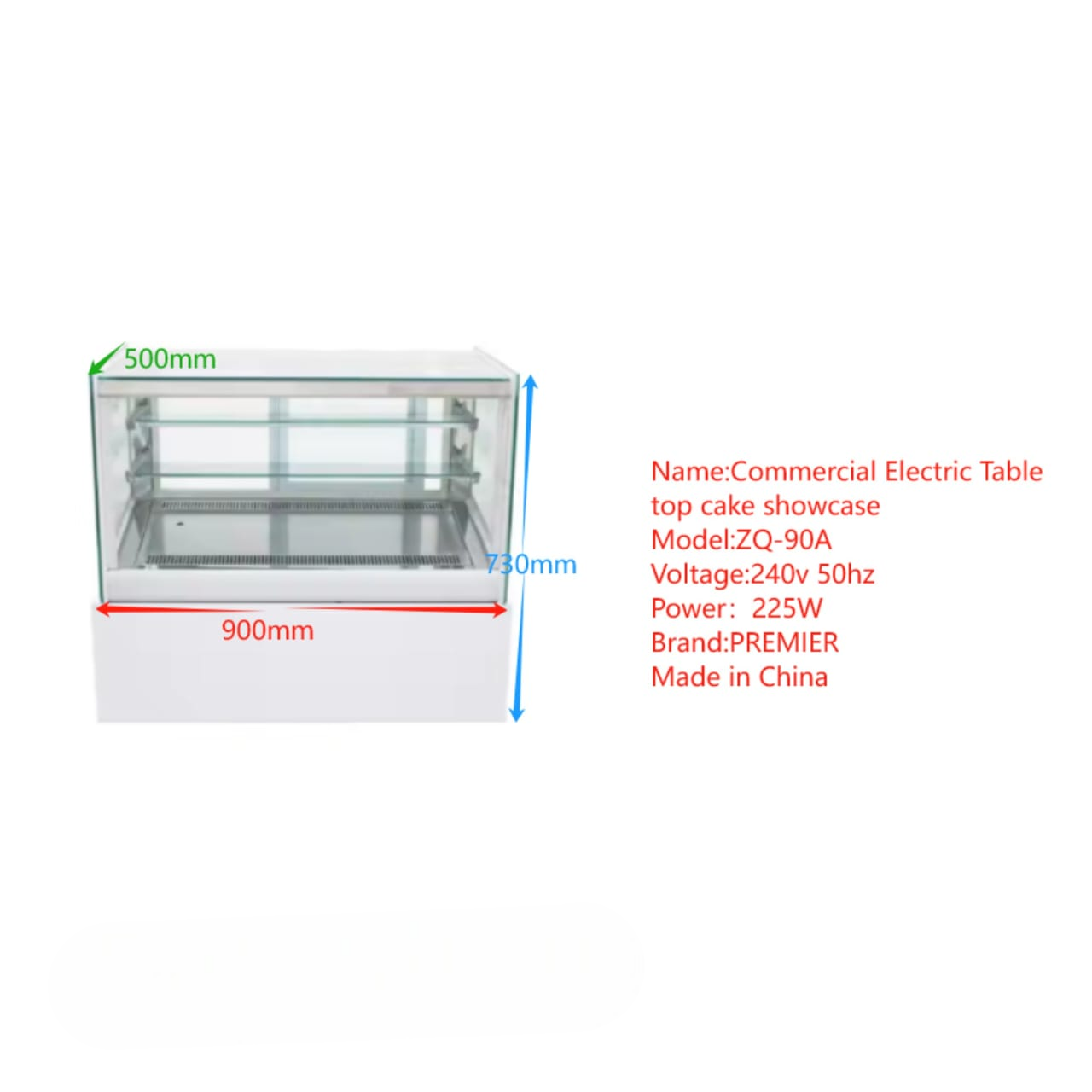 Premier Commercial Electric Table Top Cake Display Chiller (90cm)