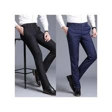 2 Set Official Black and navy Colors Office\casual Cotton Slim Fit Trousers