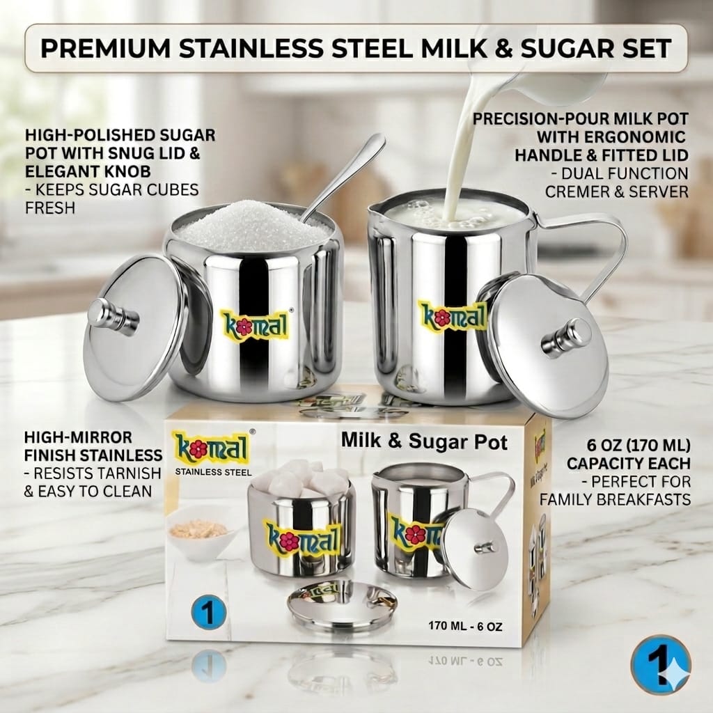 Premium Ceramic Milk and Sugar Pot Set 🔵 2-Piece Luxury Porcelain Creamer & Condiment Sugar Bowl Kit | Elegant Cream Jug & Covered Sugar Pot Set with Lid No.2 ✨