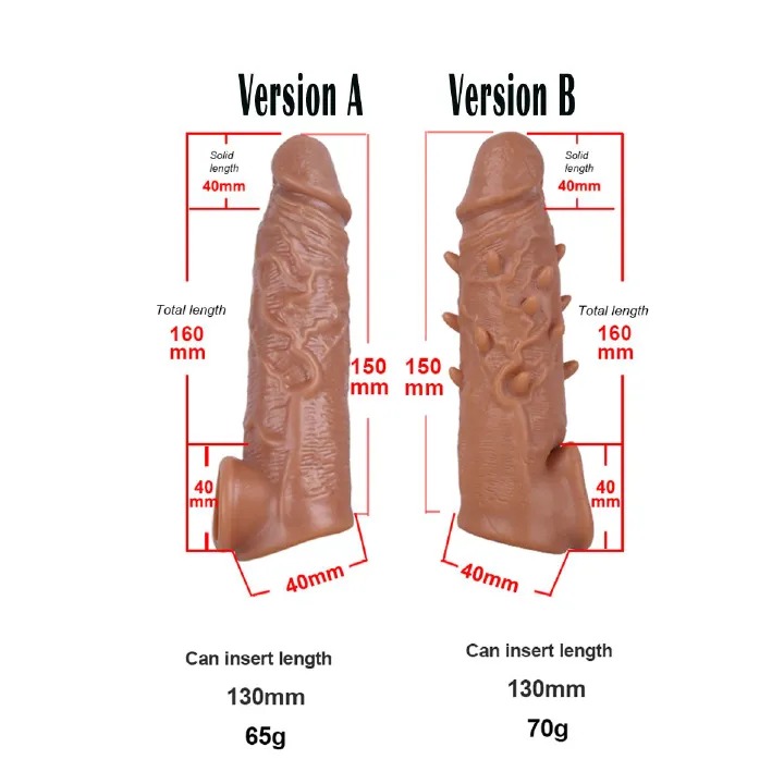 Silicone Penis Sleeve Extender Cock Enlarger Testicle Restraint Male Realistic Reusable Condom Prolonged Ejaculation Delayed Ring Sheath Sex Toys for Men - image 2