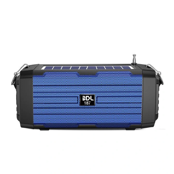 Solar Powered Bluetooth Speaker Portable Subwoofer Wireless Speaker With 100M Remote Flashlight Radio Retractable Antenna Physical Button Detachable Strap Support TF Card USB AUX Play TWS Surroun SS02