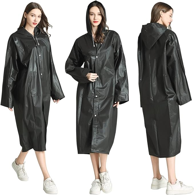 Long EVA Material Plastic Raincoat Waterproof Rain Coat Adults. Free Size Safe & Eco-friendly -Made for heavy rains/El nino rains/predictions.