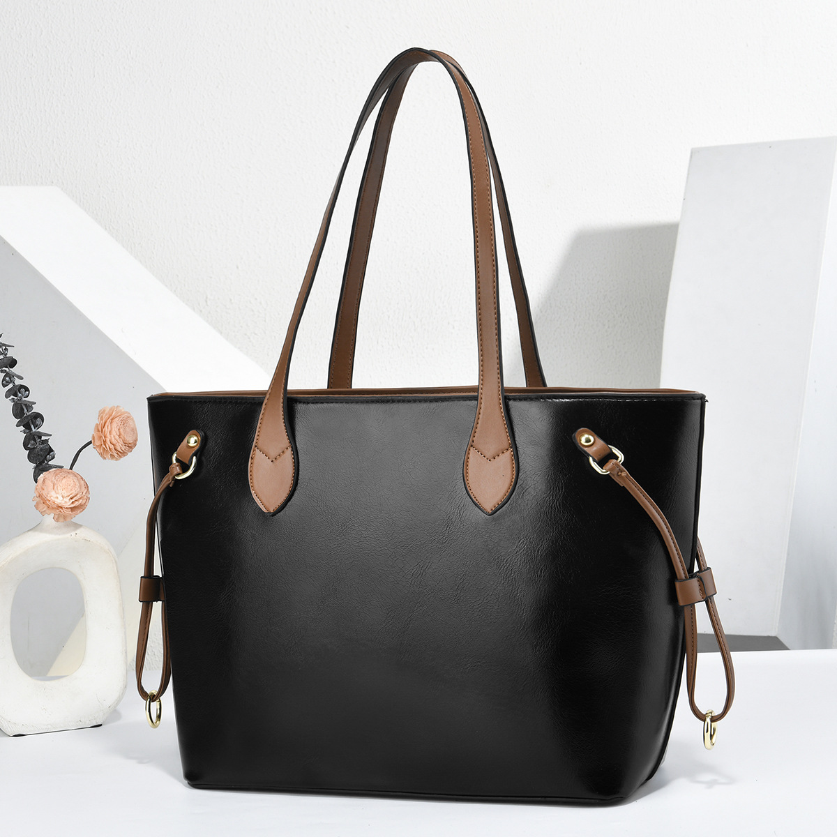 New 2pcs/Set Luxury Genuine Shoulder Bags Tote Bag Big Large Capacity Durable PU Leather Women Handbags Lady Handbags Sling Bags For Ladies Hand Bags Fashion Women Handbags Gift can hold laptops