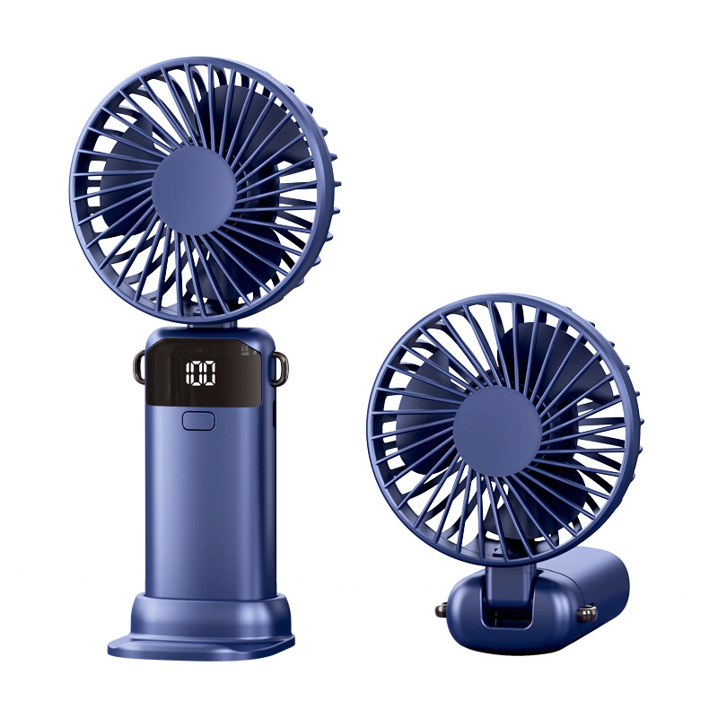 USB rechargeable Handheld fan Portable Handheld Electric Fan 5 Speeds Adjustable Turbo 1200MAH big Battery Fans LED Display Rechargeable Ice Cooling Personal Fan Mini fan fashion Hand held handy fan