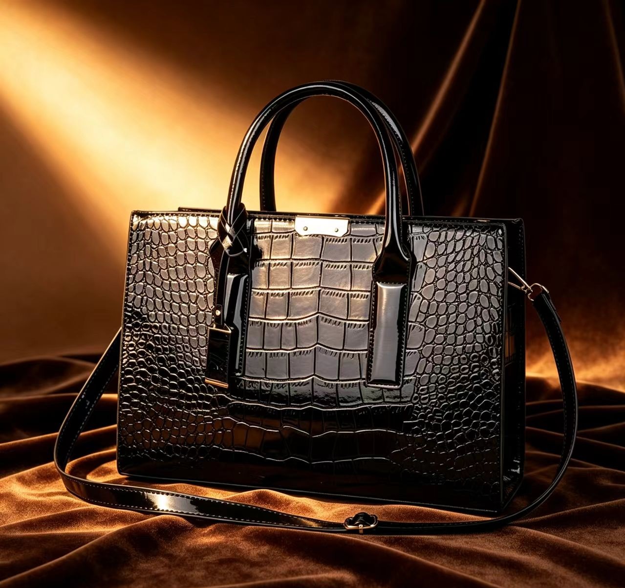 New Quality Fashion Ladies Shoulder Bags Women Handbags Tote Bag Crocodile-patterned PU leather Ladies Handbag Ladies Bags Sling Bags Hand Bags Slingbags Large Capacity Durable Classic Fashion Luxury