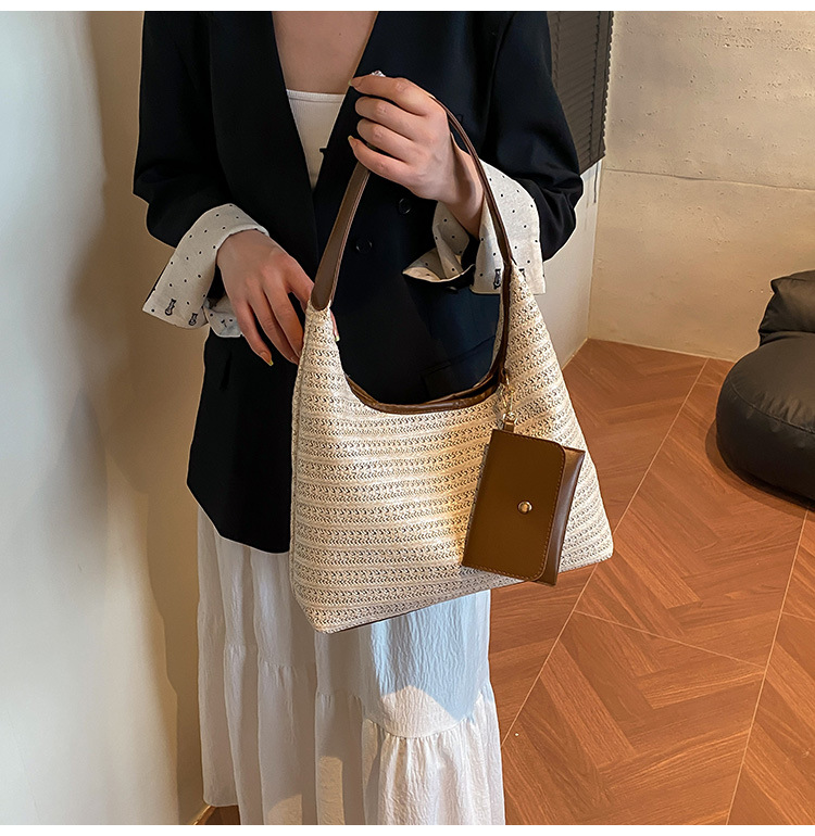 New Fashion Women's shoulder bag handbag Women crossbody bags Woven Hobo Shoulder Bag  underarm bags Tote Handbag with Detachable Small Pouch Casual Large Capacity Top‑handle Bag for Daily Work Travel