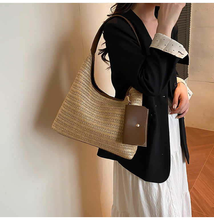 New Fashion Women's shoulder bag handbag Women crossbody bags Woven Hobo Shoulder Bag  underarm bags Tote Handbag with Detachable Small Pouch Casual Large Capacity Top‑handle Bag for Daily Work Travel