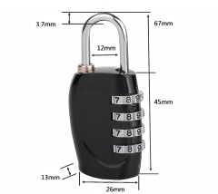 Smart Password Combination Padlock Reset code Zinc Alloy 4 Digits Keypad Lock Outdoor Waterproof Anti-theft Padlock Hasp Mini Code Padlock For School Office Luggage Door Lock Cabinet File Box Locker