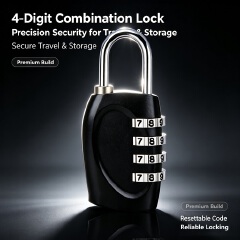 Smart Password Combination Padlock Reset code Zinc Alloy 4 Digits Keypad Lock Outdoor Waterproof Anti-theft Padlock Hasp Mini Code Padlock For School Office Luggage Door Lock Cabinet File Box Locker