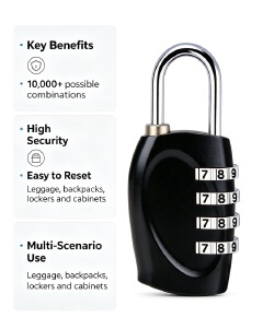 Smart Password Combination Padlock Reset code Zinc Alloy 4 Digits Keypad Lock Outdoor Waterproof Anti-theft Padlock Hasp Mini Code Padlock For School Office Luggage Door Lock Cabinet File Box Locker