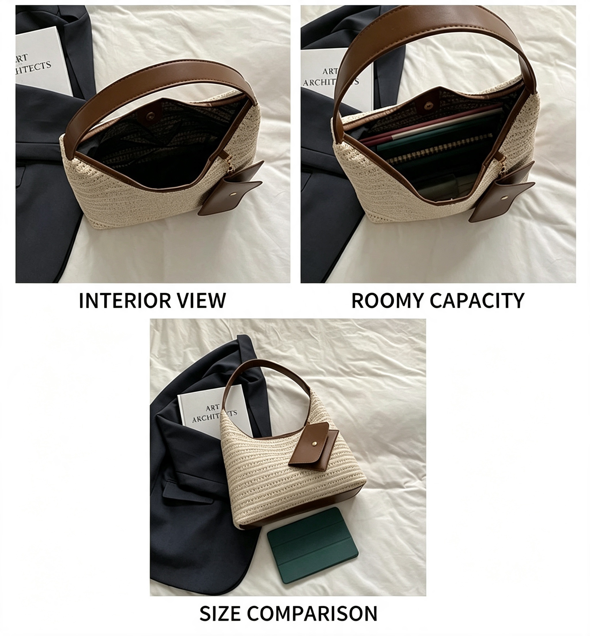New Fashion Women's shoulder bag handbag Women crossbody bags Woven Hobo Shoulder Bag  underarm bags Tote Handbag with Detachable Small Pouch Casual Large Capacity Top‑handle Bag for Daily Work Travel
