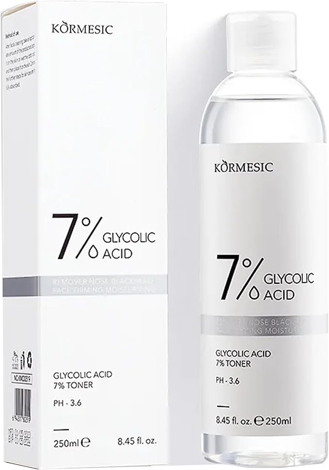 Glycolic Acid Toner 7%, Exfoliate, Reduce Blemishes, Rejuvenate Skin, Pore Reducing Toner Glycolic Acid -Exfoliating Toner to Brighten Skin, Reduce Dark Spots Radiant Complexion Enhancer - KORMESIC