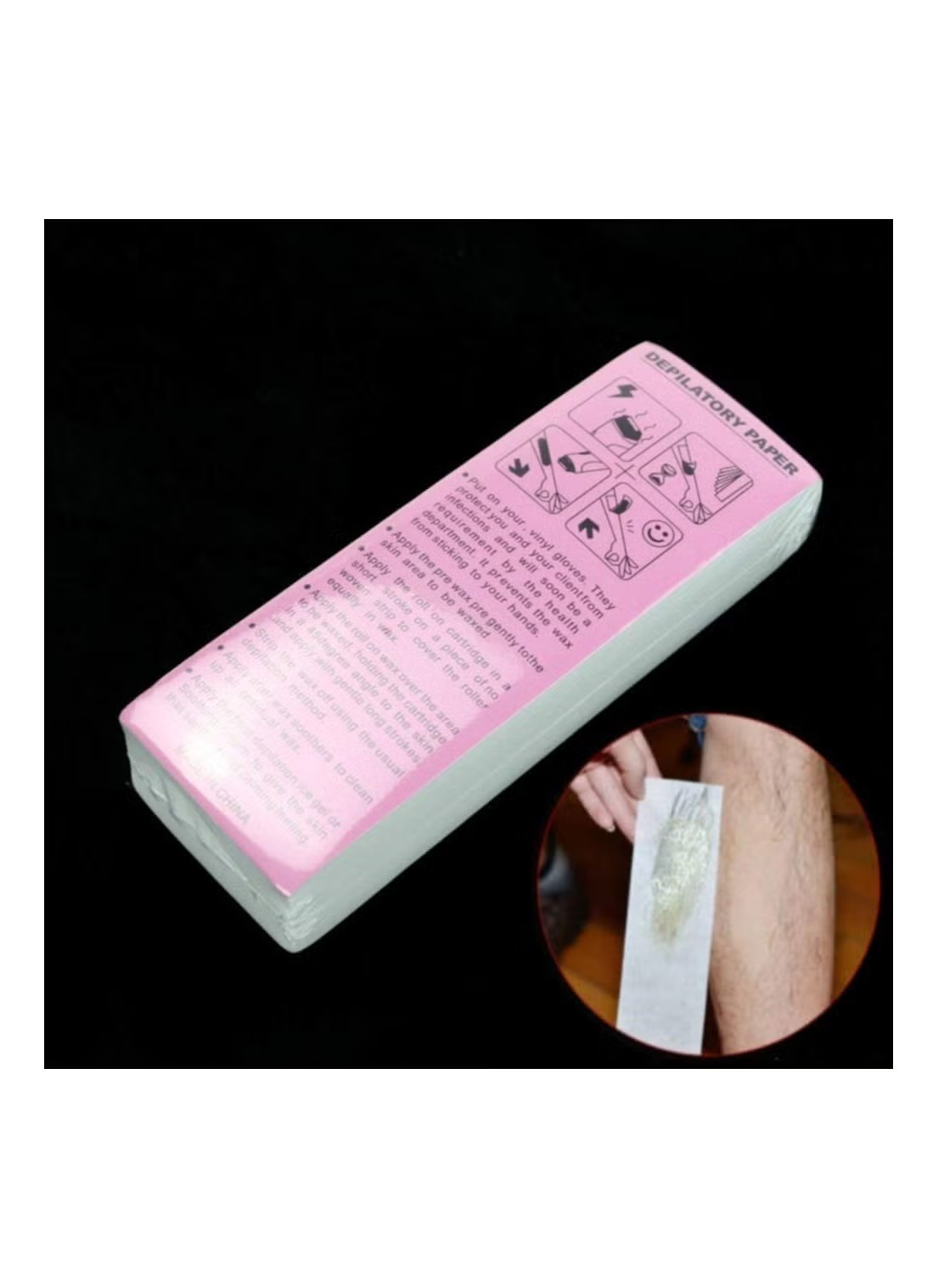 Depilatory Paper,100 Sheet Hair Removal Wax Paper Strips ,Disposable Professional Hair Removal Tool Non-woven Waxing Strips Hair Removal Tool Depilatory Paper Removal Wax Strips Pad Shaving Waxing -