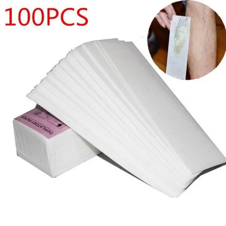 Depilatory Paper,100 Sheet Hair Removal Wax Paper Strips ,Disposable Professional Hair Removal Tool Non-woven Waxing Strips Hair Removal Tool Depilatory Paper Removal Wax Strips Pad Shaving Waxing -