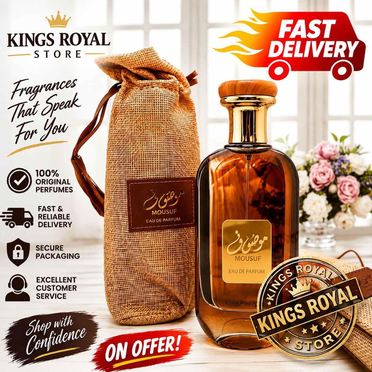 MOUSUF BROWN PERFUME  Ard Al Zaafaran Spray 100ML perfume Arabian/ MOUSUF PERFUME