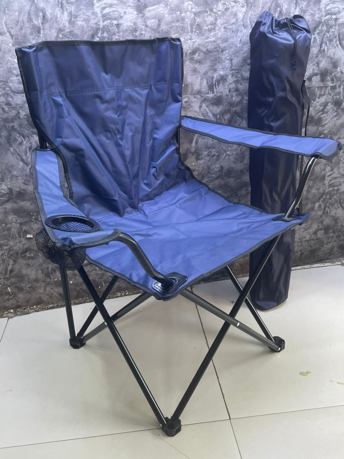 High Quality Portable Camping Chair – Heavy Duty Double Canvas Folding Chair with Strong Metal Frame for Outdoor, Travel, Camping & Fishing Use
