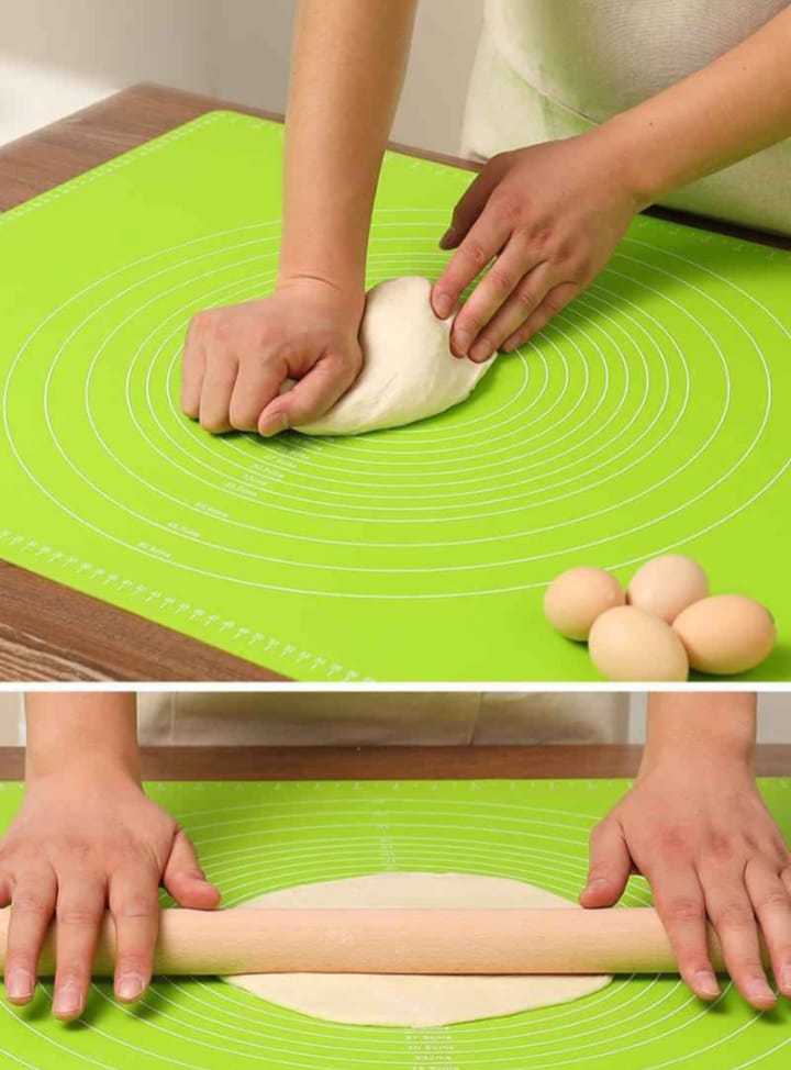 High-Quality Silicone Kitchen Kneading Mat, Non-Stick Reusable Dough Rolling Mat for Baking, Pastry, Chapati and Pizza Preparation, Durable Kitchen Work Surface