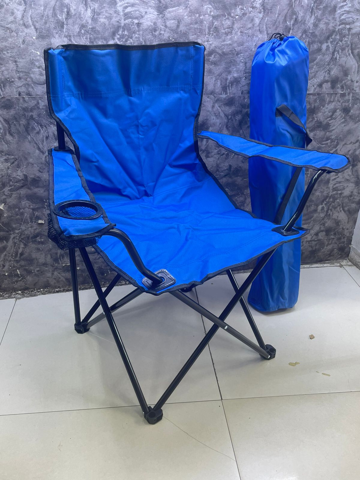 High Quality Portable Camping Chair – Heavy Duty Double Canvas Folding Chair with Strong Metal Frame for Outdoor, Travel, Camping & Fishing Use