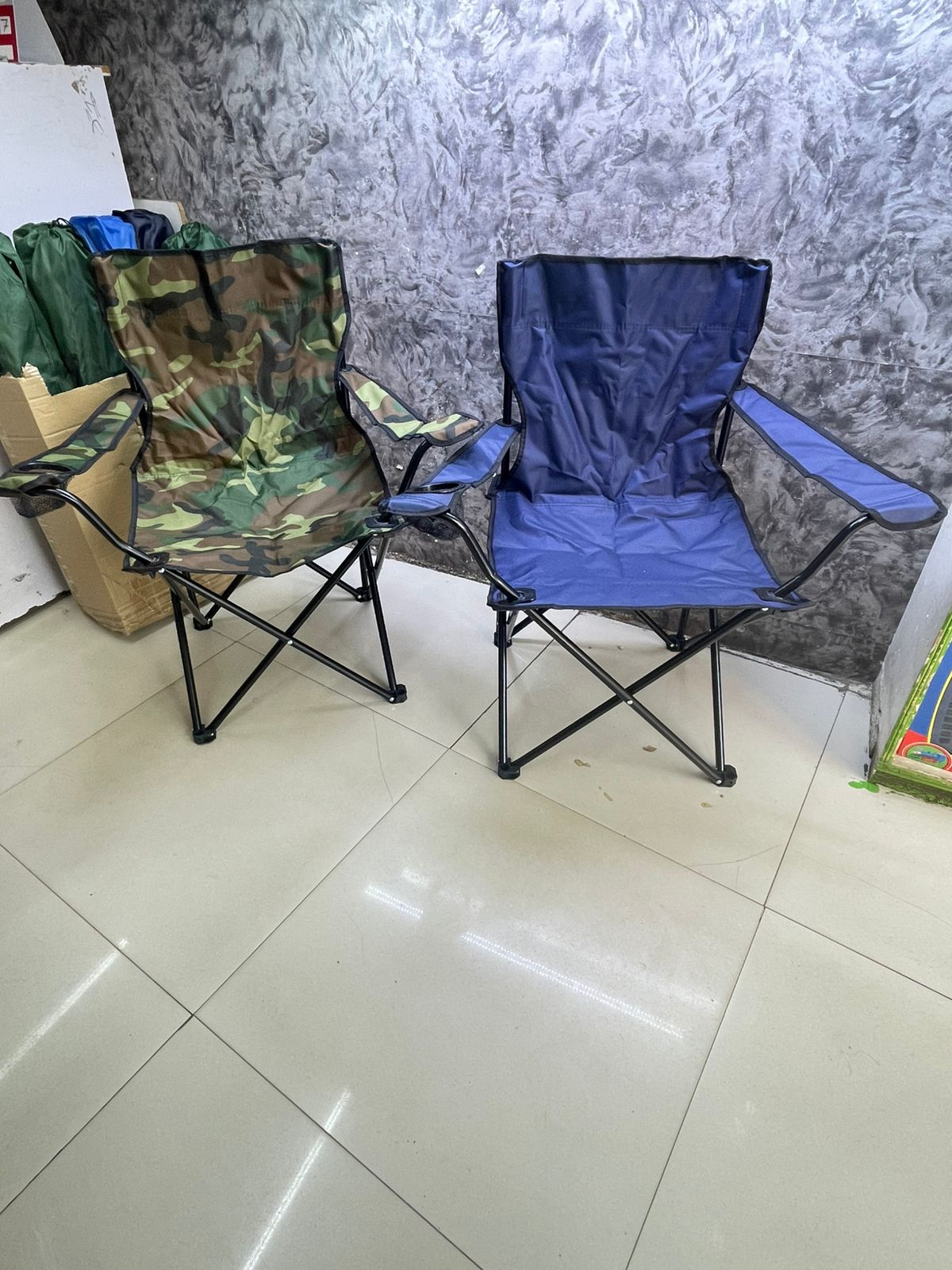 High Quality Portable Camping Chair – Heavy Duty Double Canvas Folding Chair with Strong Metal Frame for Outdoor, Travel, Camping & Fishing Use