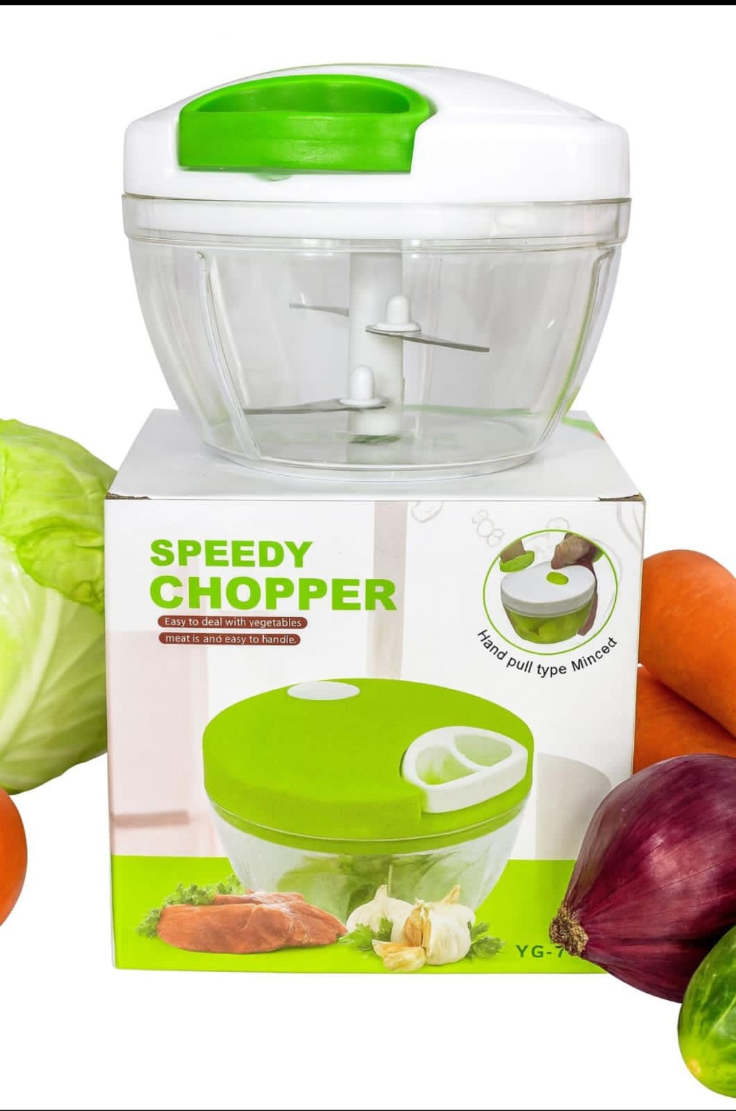 Multipurpose Kitchen Speedy Manual Chopper for Mincing Meat and Chopping Vegetables – Hand-Pulled Food Processor for Onions, Garlic, Hoho and Tomatoes