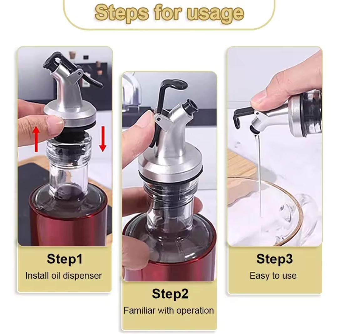 Automatic Borosilicate Kitchen Oil Dispenser – 500ml Glass Bottle with Precision Pour Spout for Cooking Oil, Vinegar and Salad Dressing