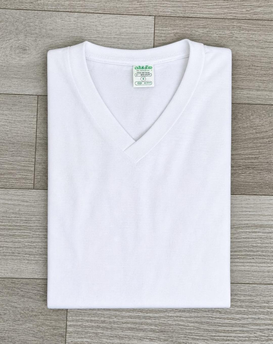 Unisex V-neck Cotton T-shirt (male, female) (men, women)