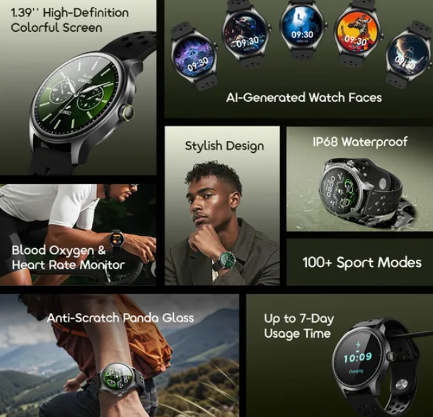 oraimo Watch 6R 1.39'' Anti-Scratch IP68 Smart Watch