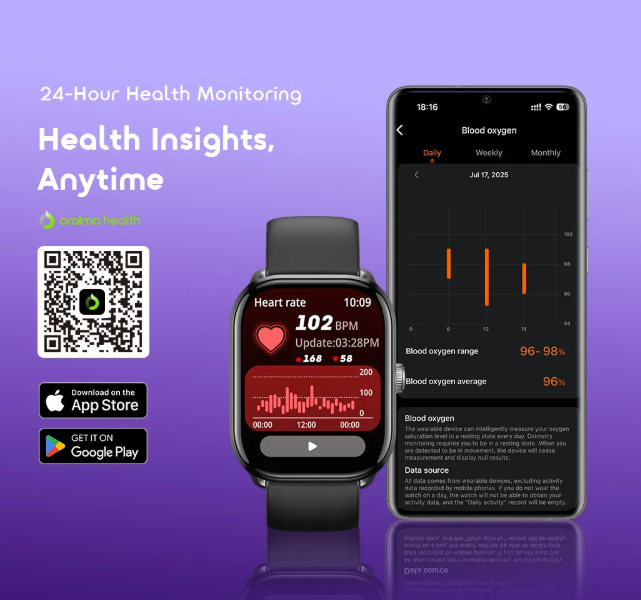 Oraimo Watch 6 Lite 2.01” HD Screen Smart Watch 24 Hour Health Monitoring