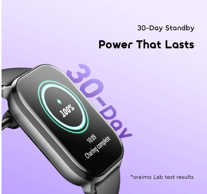 Oraimo Watch 6 Lite 2.01” HD Screen Smart Watch 24 Hour Health Monitoring