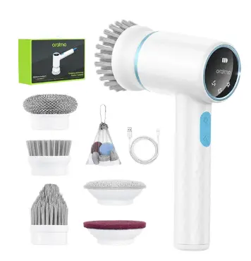 oraimo Ultra Cleaner Scrubber Cordless 1.5H Runtime Electric Spin Brush with 5 Replacement Heads