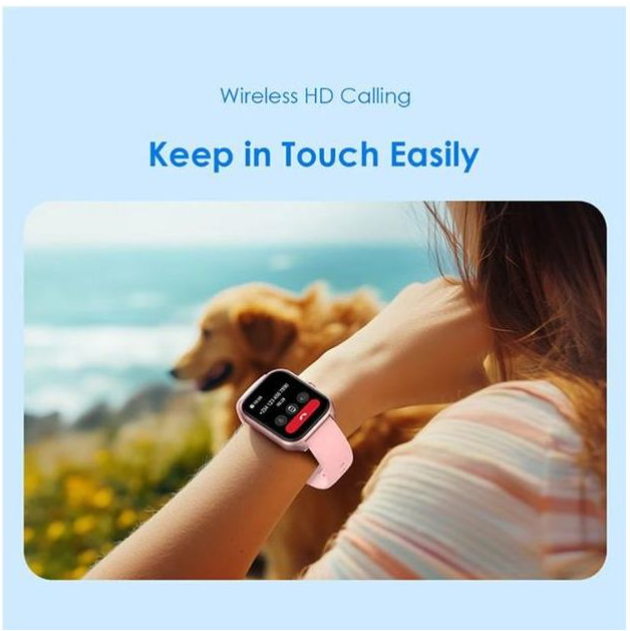 Oraimo SMART Watch 5 Lite OSW-804 Smart Watch - 2.01" HD Touch Screen, Bluetooth 5.3 Calling, 105 Sports Modes, Heart Rate & SpO2, IP68, Pink/Rose Gold - 1 Year Warranty
