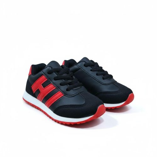 Leather Unisex Kids Sneakers-Assorted Black