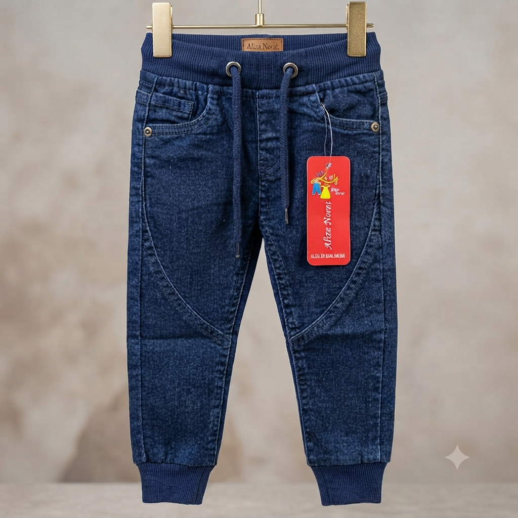 Quality Denim Jeans  Baby Boys KIDS Plain Jeans Non Fading-BLUE