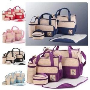 5 In 1 Baby Diaper Bag Nappy Changing Pad Travel Mummy Bag