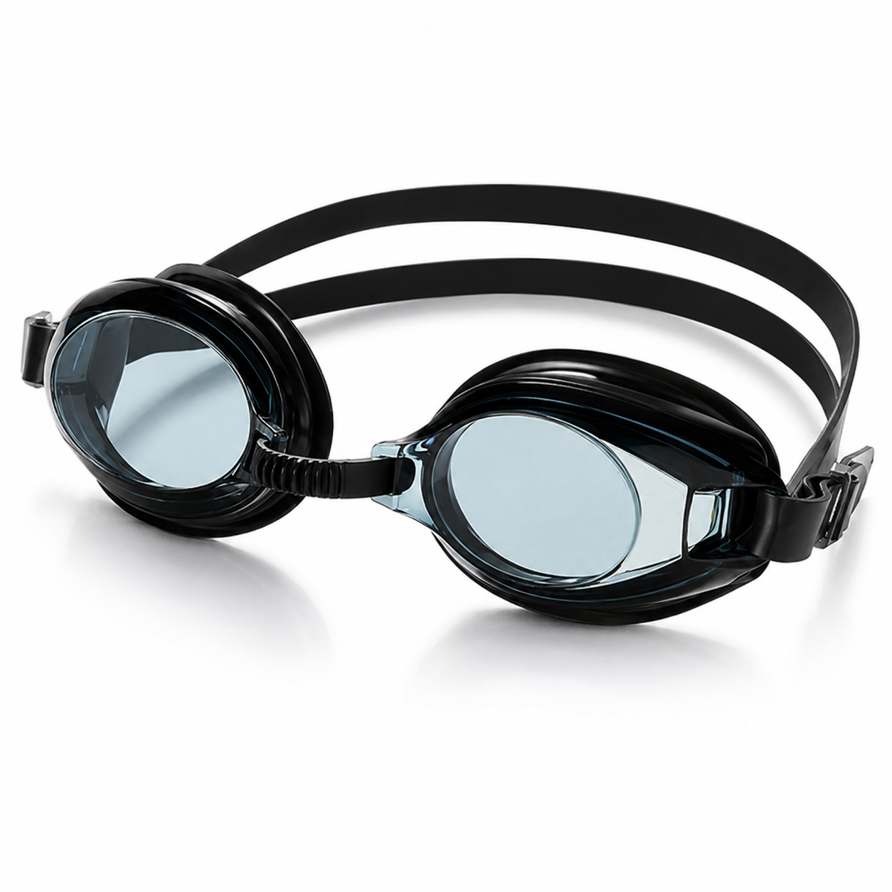 Swimming Goggles for Men and Women, Large-Frame Electroplated Waterproof Anti-Fog Goggles with Adjustable Strap, Including Swimming Cap, Earplugs and Nose Clip, Complete Swimming Equipment
