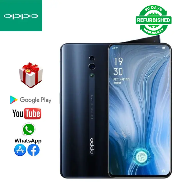 Refurbished oppo Reno 256GB/128GB+6GB face unlock  6.4-inch 48MP+16MP+5MP 2G / 3G / 4G /LTE DUAL SIMsmart phone