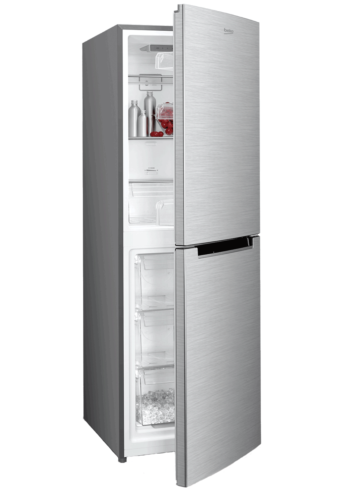 Beko BAD530 UK KE,55CM,253L Gross volume,No Frost ,Bottom fridge freezer, Inox