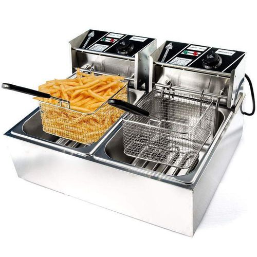 Commercial Deep Fryer| Globalstar Double Tank Deep Fryer 6L+6L – Stainless Steel Electric Deep Fryer, Chips & Chicken Fryer, 12L Capacity