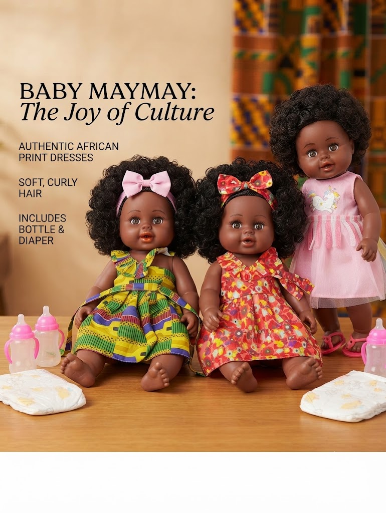 African Doll for Kids – Beautiful Black Baby Doll | Educational Pretend Play Toy for Boys & Girls