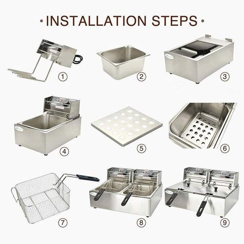 Commercial Deep Fryer| Globalstar Double Tank Deep Fryer 6L+6L – Stainless Steel Electric Deep Fryer, Chips & Chicken Fryer, 12L Capacity