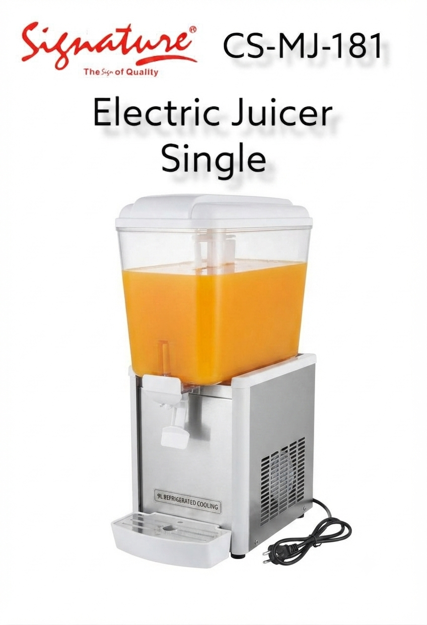 Signature 9L Commercial Juice Dispenser with Cooling System - Electric Refrigerated Beverage Cooler, Cold Drink Machine