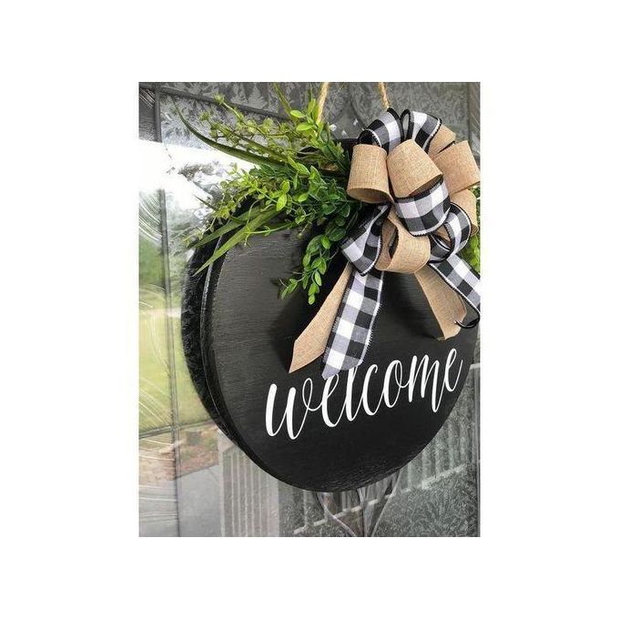 Welcome Decorative Wall Hanging - 30cm Metal & Wood - Rustic Home Decor for Living Room, Bedroom, Office